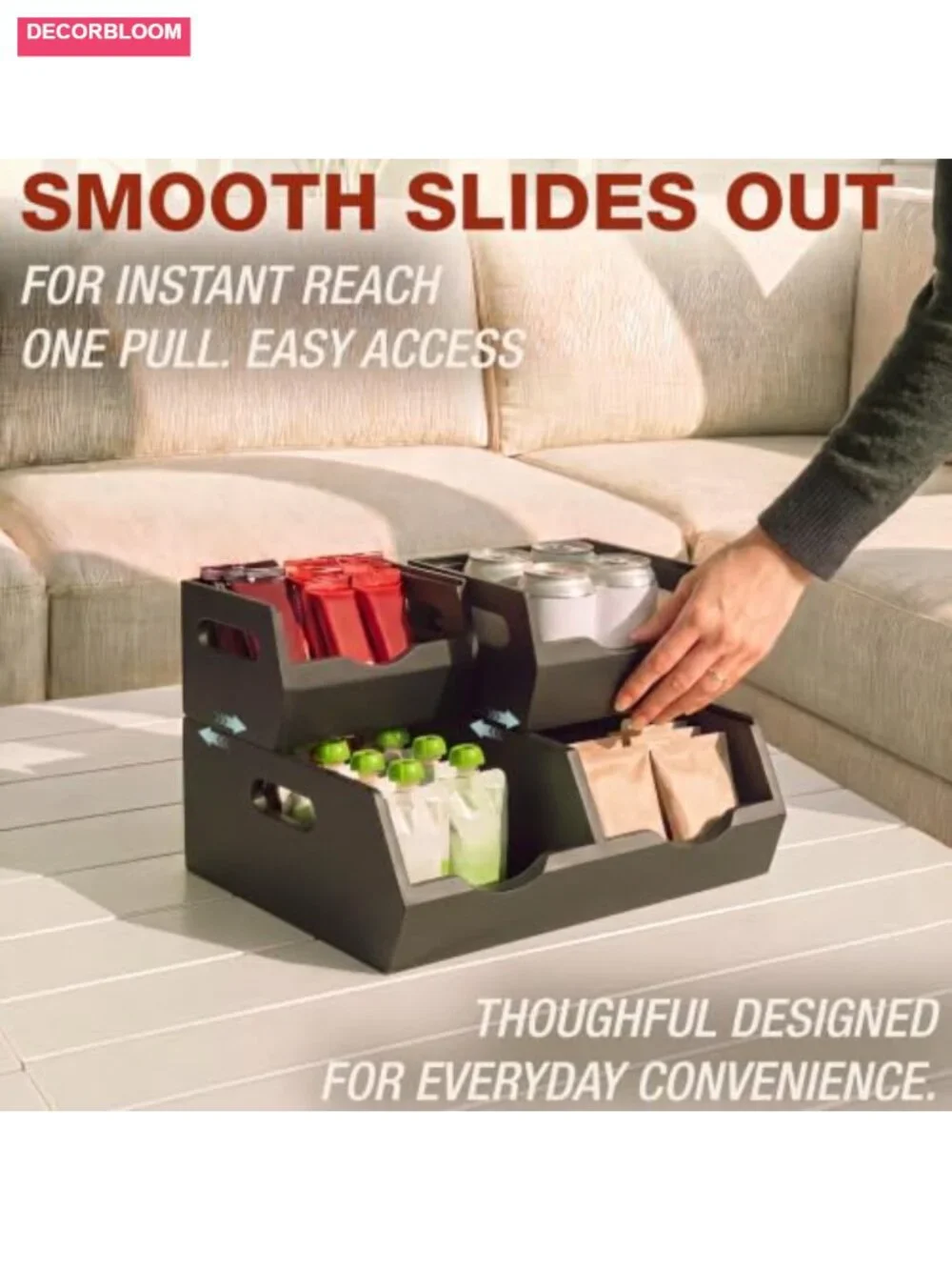 Stackable Solid Wood Storage Bins for Pantry & Countertop, Ventilated Produce